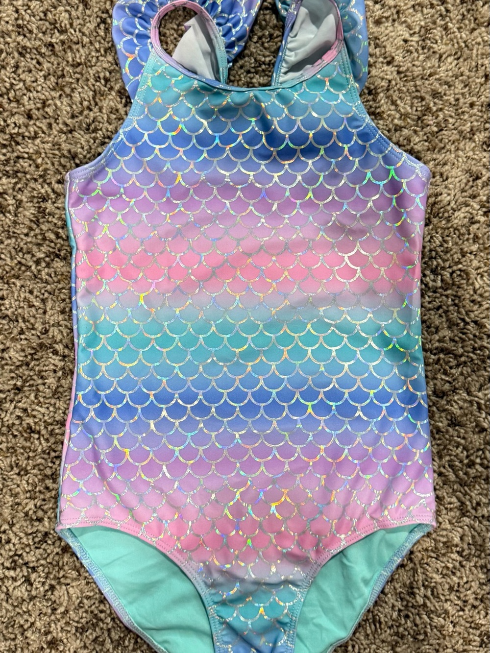 H&M Girls Multicolor Mermaid Scale One-Piece Swimsuit